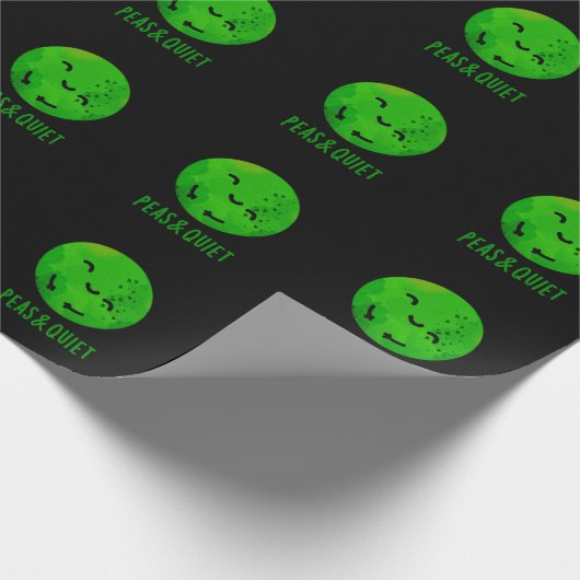Erwten en stilte Funny Veggie Pea Pun Dark BG Cadeaupapier (Hoek)