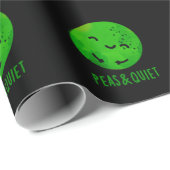 Erwten en stilte Funny Veggie Pea Pun Dark BG Cadeaupapier (Rol Hoek)