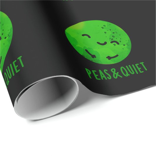 Erwten en stilte Funny Veggie Pea Pun Dark BG Cadeaupapier (Rol Hoek)