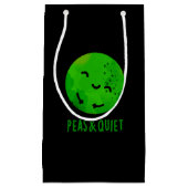 Erwten en stilte Funny Veggie Pea Pun Dark BG Klein Cadeauzakje (Voorkant)