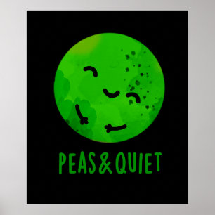 Erwten en stilte Funny Veggie Pea Pun Dark BG Poster
