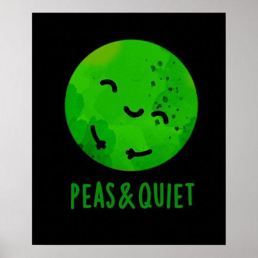 Erwten en stilte Funny Veggie Pea Pun Dark BG Poster (Voorkant)