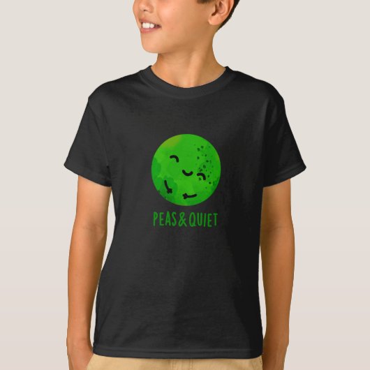 Erwten en stilte Funny Veggie Pea Pun Dark BG T-shirt (Voorkant)