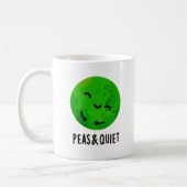 Erwten en stilte Funny Veggie Pea Pun Koffiemok (Links)