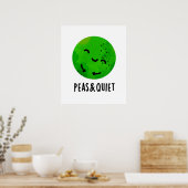 Erwten en stilte Funny Veggie Pea Pun Poster (Keuken)