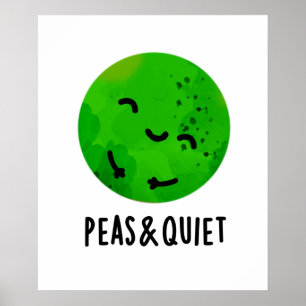 Erwten en stilte Funny Veggie Pea Pun Poster