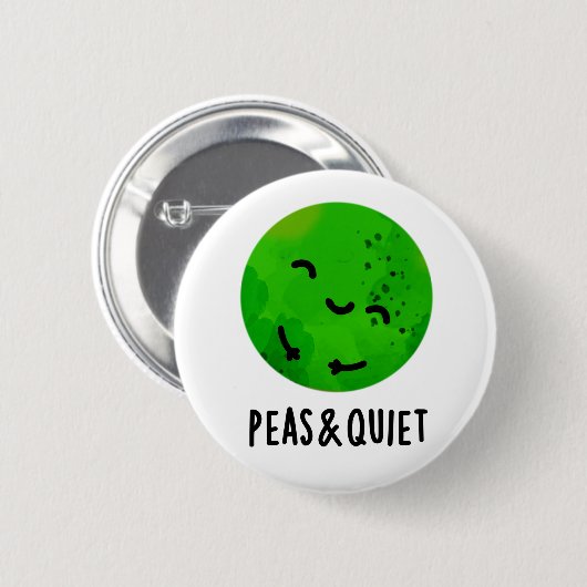 Erwten en stilte Funny Veggie Pea Pun Ronde Button 5,7 Cm (Voorkant /achterkant)