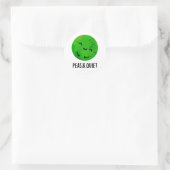 Erwten en stilte Funny Veggie Pea Pun Ronde Sticker (Tas)