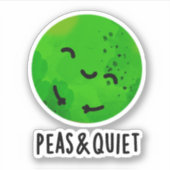 Erwten en stilte Funny Veggie Pea Pun Sticker (Voorkant)