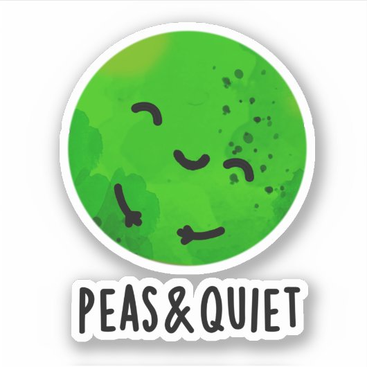 Erwten en stilte Funny Veggie Pea Pun Sticker (Voorkant)