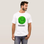 Erwten en stilte Funny Veggie Pea Pun T-shirt (Voorkant volledig)