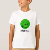 Erwten en stilte Funny Veggie Pea Pun T-shirt (Voorkant)