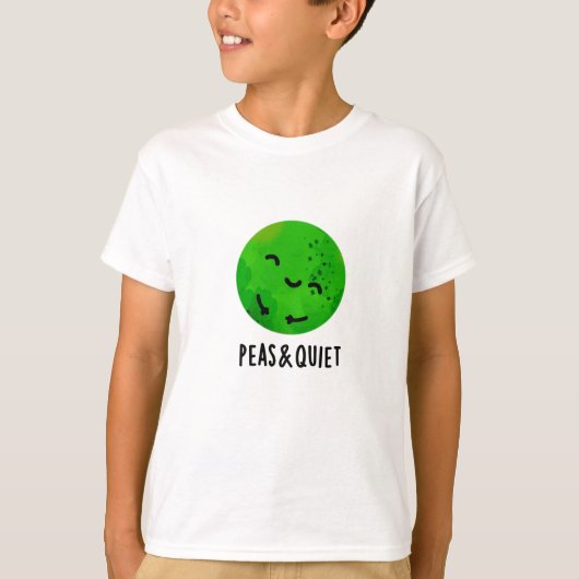 Erwten en stilte Funny Veggie Pea Pun T-shirt (Voorkant)