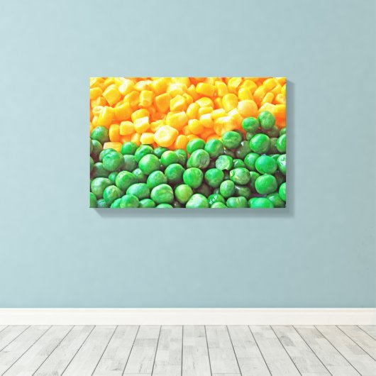 Erwten en suikermaïs canvas afdruk (Insitu (Houten vloer))