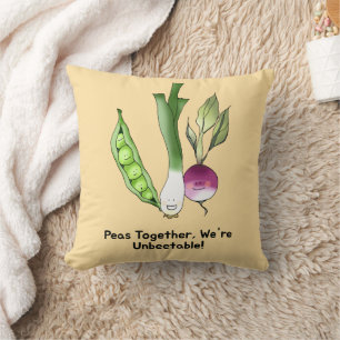 Erwten en Veggie Beste Vrienden Pun Kussen