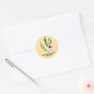 Erwten en Veggie Beste Vrienden Pun Ronde Sticker