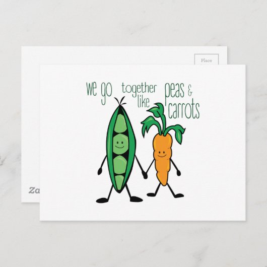 Erwten en wortelen briefkaart (Voorkant / Achterkant)