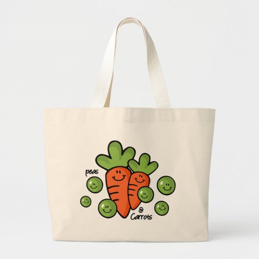 Erwten en wortelen grote tote bag (Voorkant)