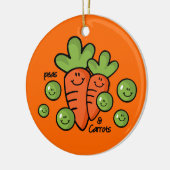 Erwten en wortelen keramisch ornament (Links)