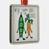 Erwten en wortelen metalen ornament (Rechts)