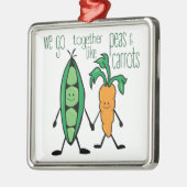 Erwten en wortelen metalen ornament (Links)