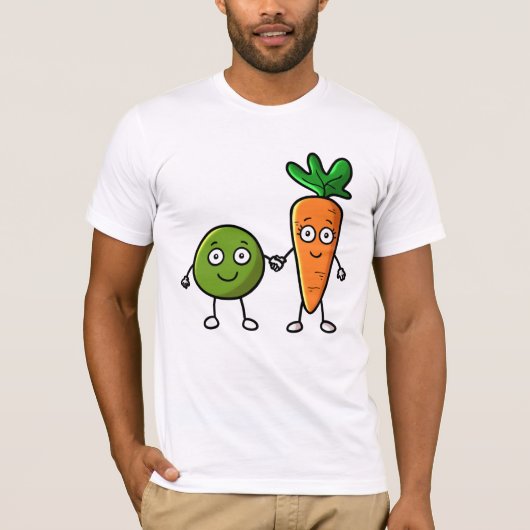 Erwten en wortelen t-shirt (Voorkant)