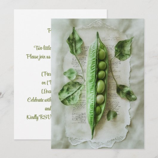 Erwten in de pod | Snug & Sweet Kaart (Voorkant / Achterkant)
