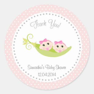 Erwten in een Baby shower met peul Twindenergie Ronde Sticker