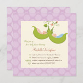 Erwten in een Baby shower met twee peuters Kaart (Voorkant / Achterkant)