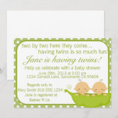 erwten in een Baby shower met twee potten Kaart (Voorkant / Achterkant)