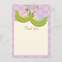 Erwten in een Baby shower van twee peuters bedankt