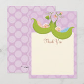 Erwten in een Baby shower van twee peuters bedankt (Voorkant / Achterkant)