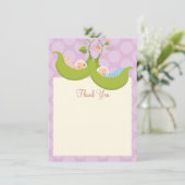Erwten in een Baby shower van twee peuters bedankt (Staand voorkant)