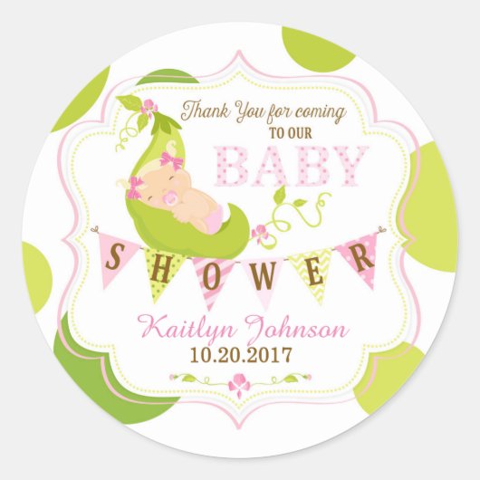 Erwten in een kindermeisje Dank je wel Ronde Sticker (Voorkant)