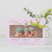 Erwten in een peul Alle Triplets Geboortedatum Kaart (Staand voorkant)