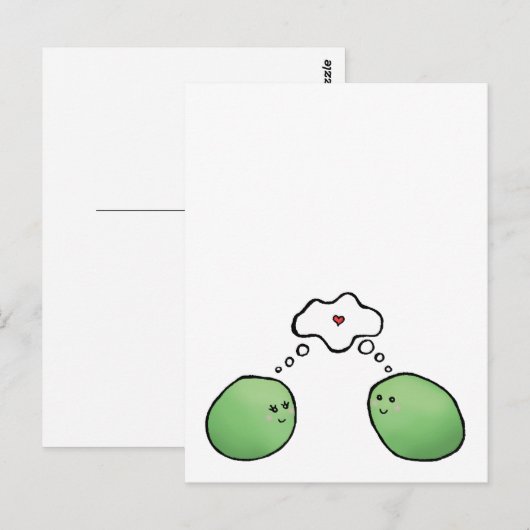 Erwten in een peul briefkaart (Voorkant / Achterkant)