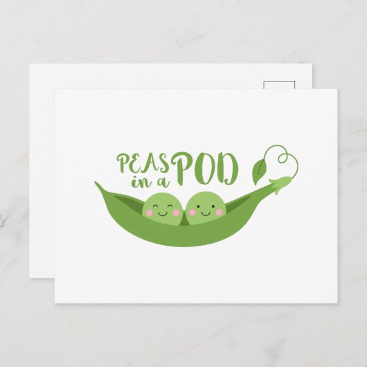 erwten in een peul briefkaart (Voorkant / Achterkant)