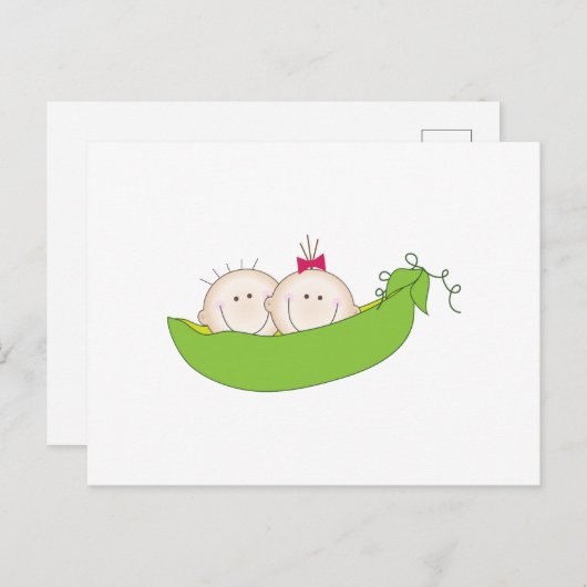 erwten in een peul briefkaart (Voorkant / Achterkant)