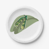 erwten in een peul papieren bordje (Voorkant)