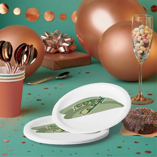 erwten in een peul papieren bordje