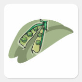 erwten in een peul vierkante sticker (Voorkant)