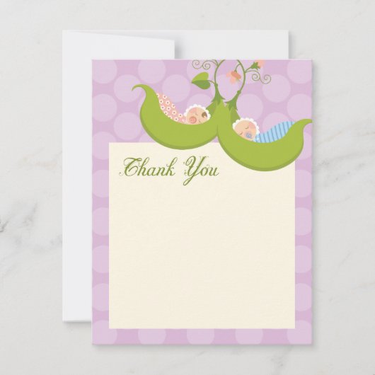 Erwten in een peuter-kind-meisje bedankkaart (Voorkant)