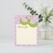 Erwten in een peuter-kind-meisje bedankkaart (Staand voorkant)