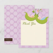 Erwten in een peuter-kind-meisje bedankkaart (Voorkant / Achterkant)