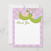 Erwten in een peuter-kind-meisje bedankkaart (Voorkant)