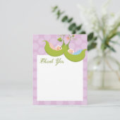 Erwten in een peuter-kind-meisje bedankkaart (Staand voorkant)