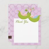 Erwten in een peuter-kind-meisje bedankkaart (Voorkant / Achterkant)