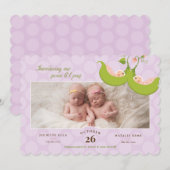 Erwten in een piek-meisje kaart (Voorkant / Achterkant)