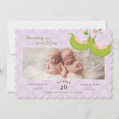 Erwten in een piek-meisje kaart (Voorkant)