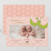 Erwten in een piek-meisje kaart (Voorkant / Achterkant)